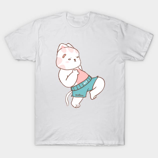 cute fighter cat muay thai boxing, Knee action, great idea for muay thai, boxing lover. It will bring their smile with this gift T-Shirt by Janatshie
